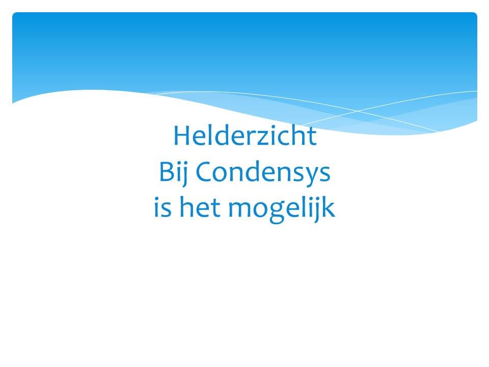 Hoe werkt condensys